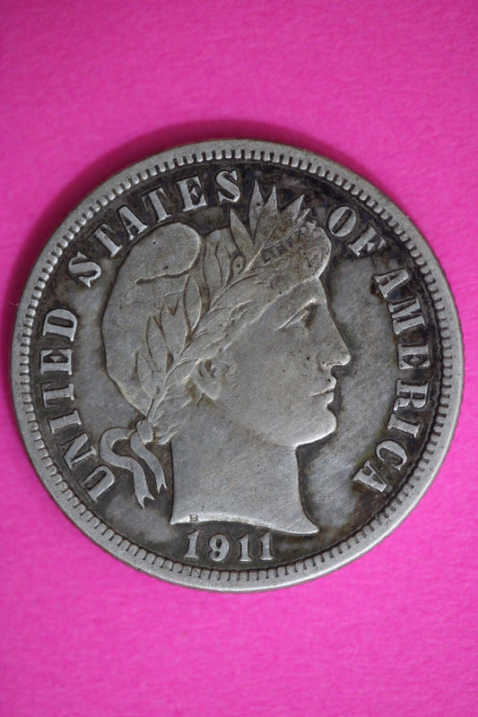 High Grade 1911 P Barber Liberty Dime Scarce Semi Key Date Silver Coin 51