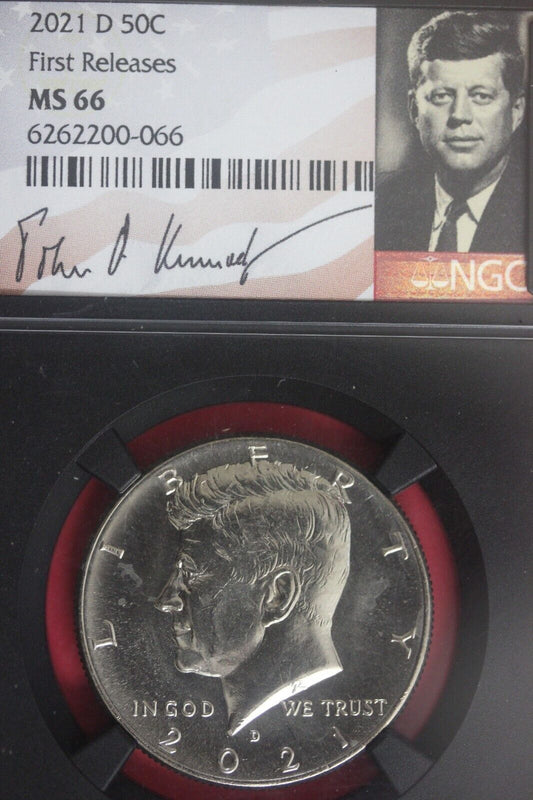 2021 MS 66 Kennedy Half Dollar 1rst Release NGC JFK Label Graded Slab OCE 176