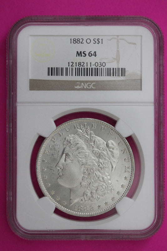 1882 O MS 64 Liberty Morgan Silver Dollar NGC Graded Authentic Certified 325