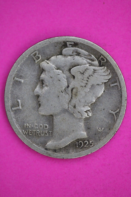 1925 D Mercury Liberty Dime Silver Coin Guaranteed Genuine American Seller 2575