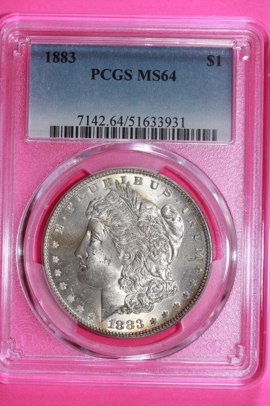 Nicely Toned 1883 P MS 64 Liberty Morgan Silver Dollar PCGS Certified Slab 758