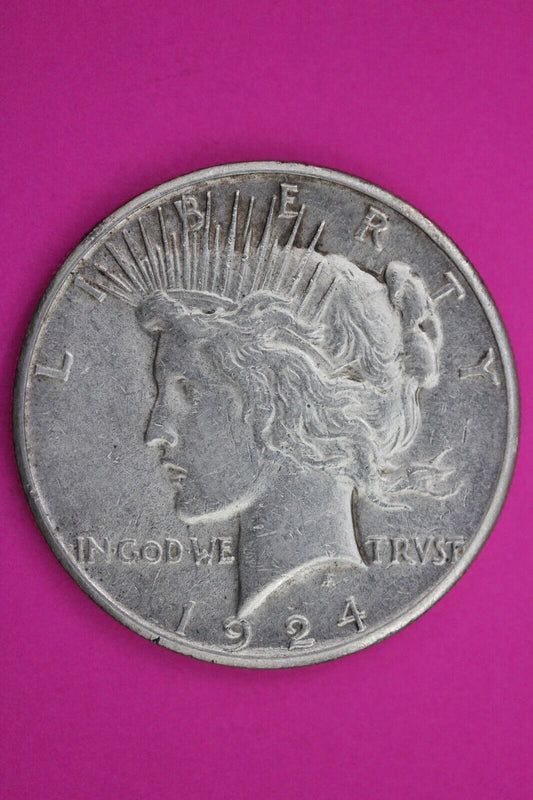 High Grade 1924 S Liberty Peace Silver Dollar San Francisco Mint Nice Luster 30