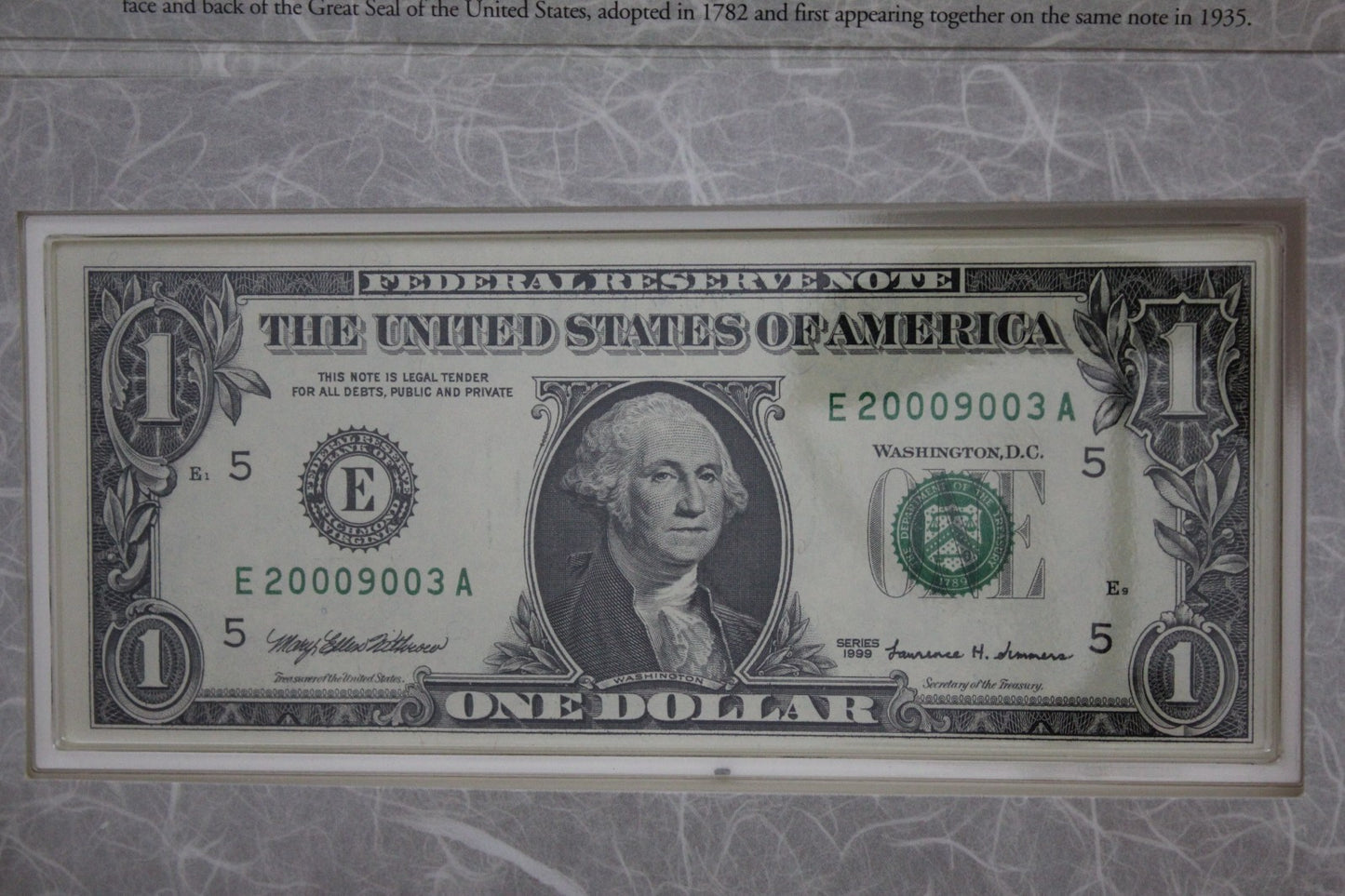 Rare 2000 Coin & Currency Millenium Set Silver Eagle & Sacagawea & $1 Note 9008