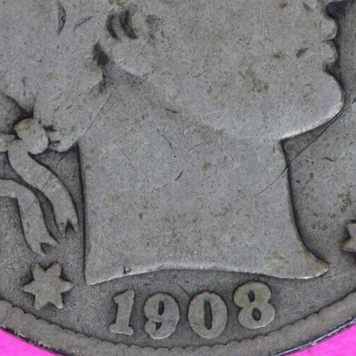 1908 S Barber Liberty Half Dollar Scarce Semi Key Date Coin San Francisco 156