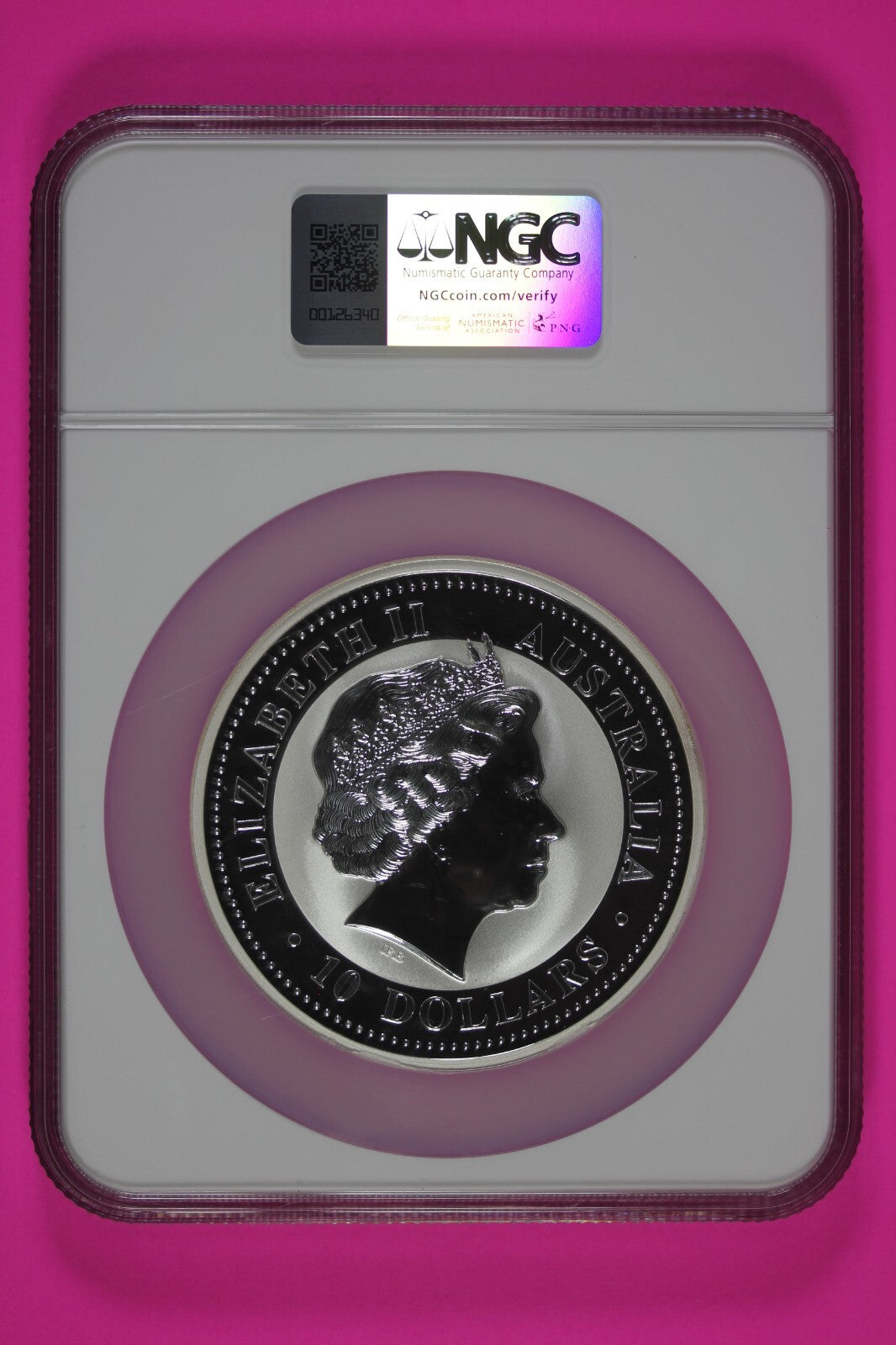 1999 MS 69 10 Ounces Silver Australia Year Of The Rabbit .999 Fine NGC Slab 7016