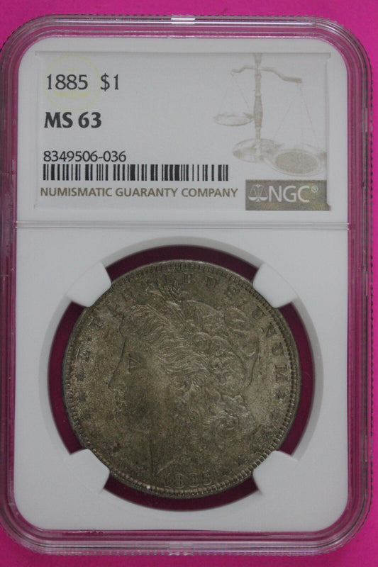 1885 P MS 63 Liberty Morgan Silver Dollar NGC Certified Graded Authentic 688