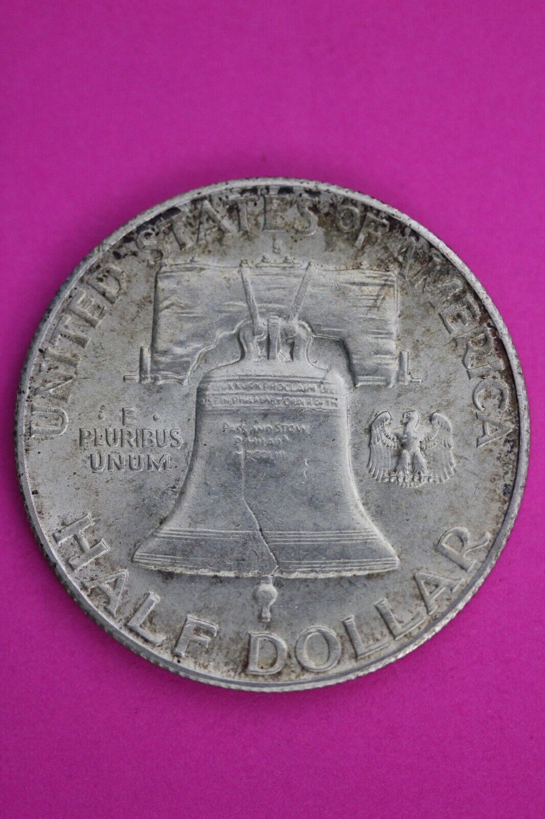 High Grade Toned 1949 S Ben Franklin Silver Half Dollar Exact Coin Shown 07