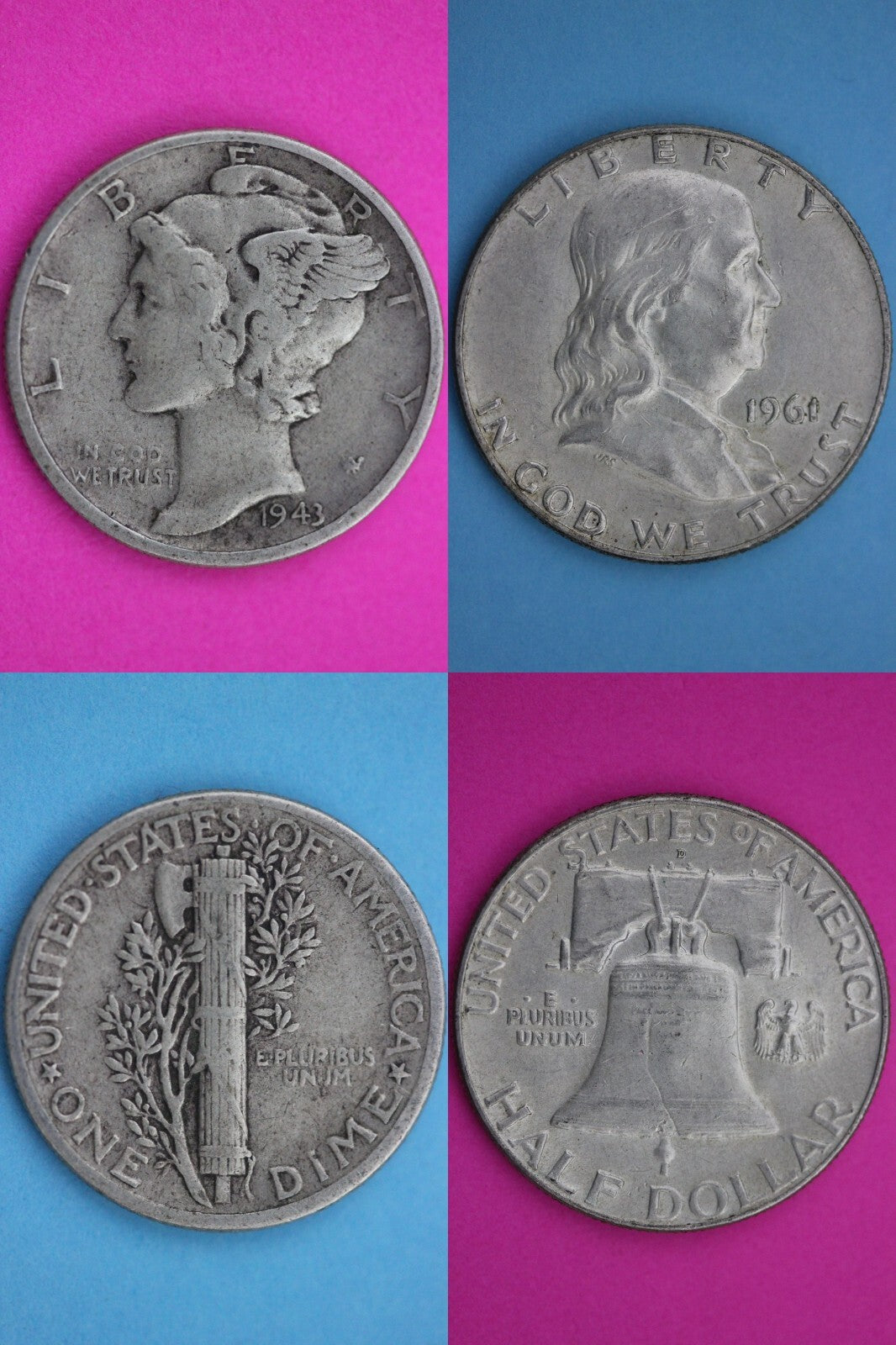 6 Standard Ounces Coin Weight 90% Silver Junk Franklin Halves & Mercury Dimes