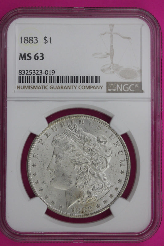 1883 P MS 63 Liberty Morgan Silver Dollar NGC Certified Graded Authentic 1042