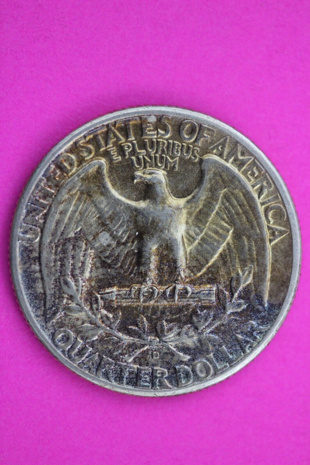 High Grade Toned 1943 D George Washington Quarter Scarce Silver Coin 01