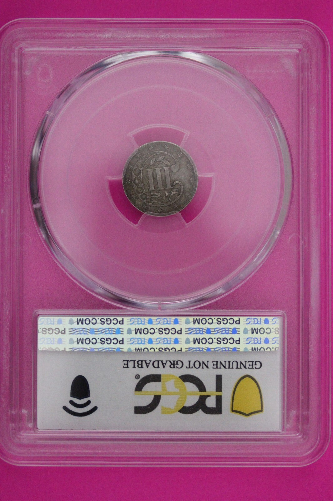 1862 Unc Detail Trime 3 Three Cent Silver Dime PCGS Genuine Bent Certified 935