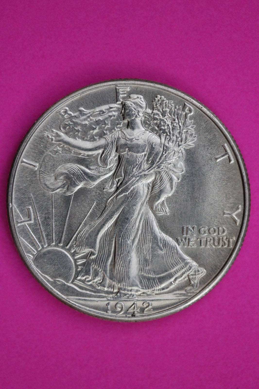 High Grade 1942 P Walking Liberty Walker Half Dollar Coin Authentic Genuine 1814