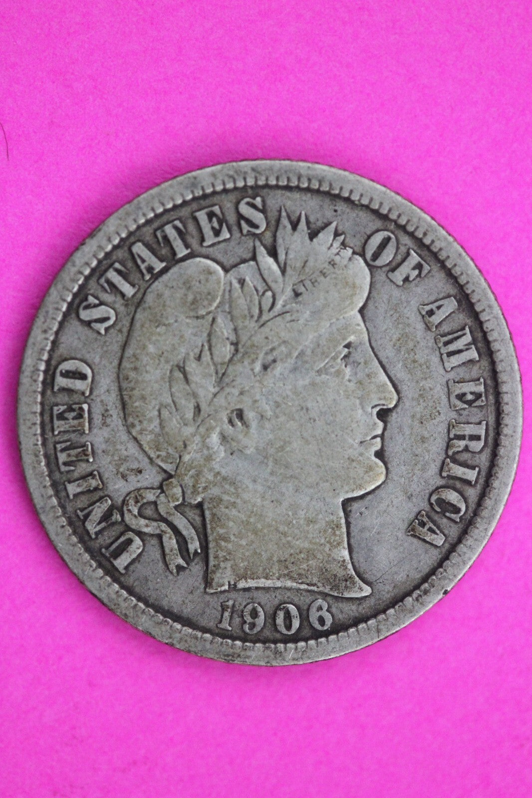 1906 P Barber Liberty Dime Scarce Semi Key Date Silver Coin Free Shipping 0070