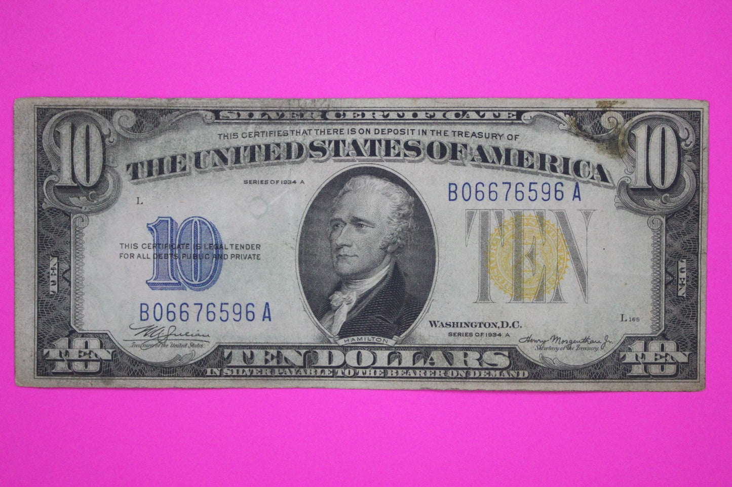 1934 A $10 Ten Dollars Silver Certificate FR 2309 Made For North Africa Use 27