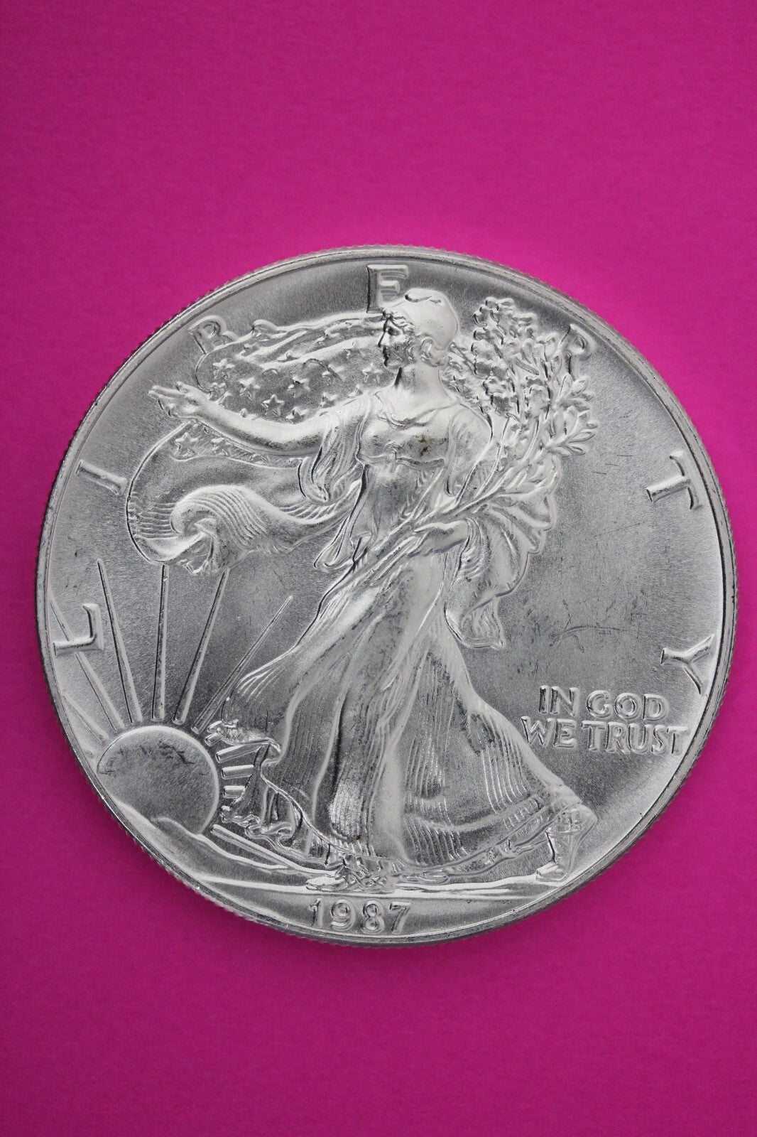 Gem BU 1987 American Silver Eagle Key Date 1 Ounce .999 Exact Coin Shown 54