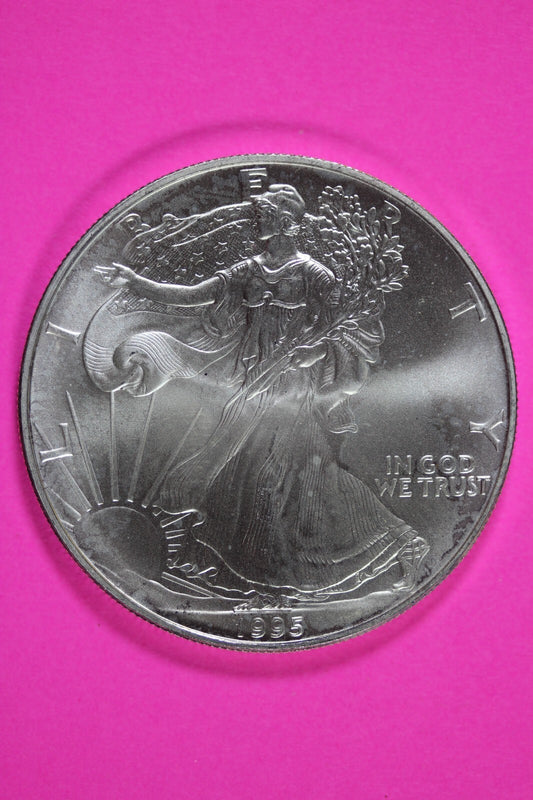 Key Date 1995 BU American Silver Eagle Key Date 1 Ounce .999 Exact Coin Shown 14