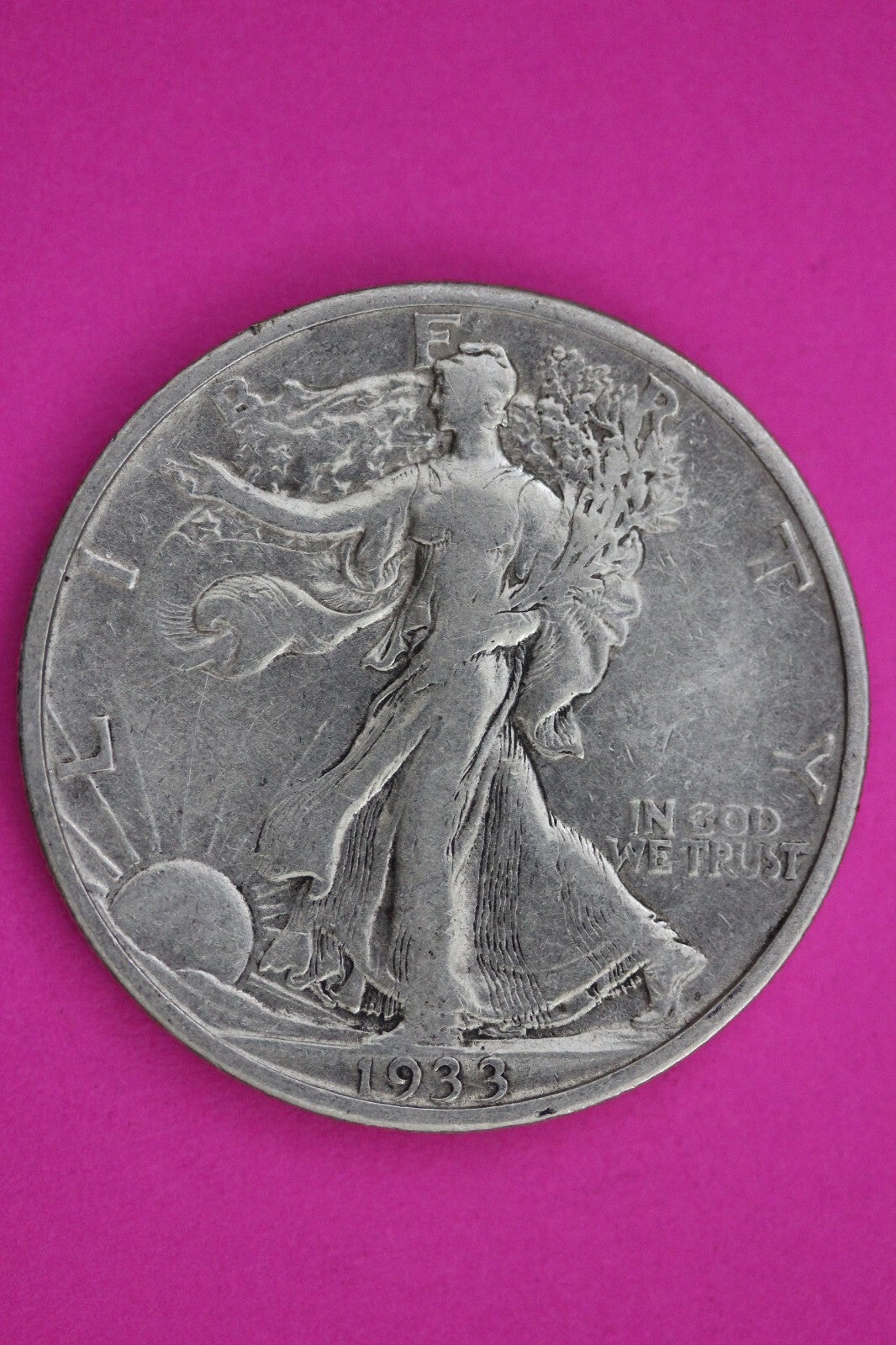 1933 S Walking Liberty Silver Half Dollar Guaranteed Authentic Genuine Coin 1123