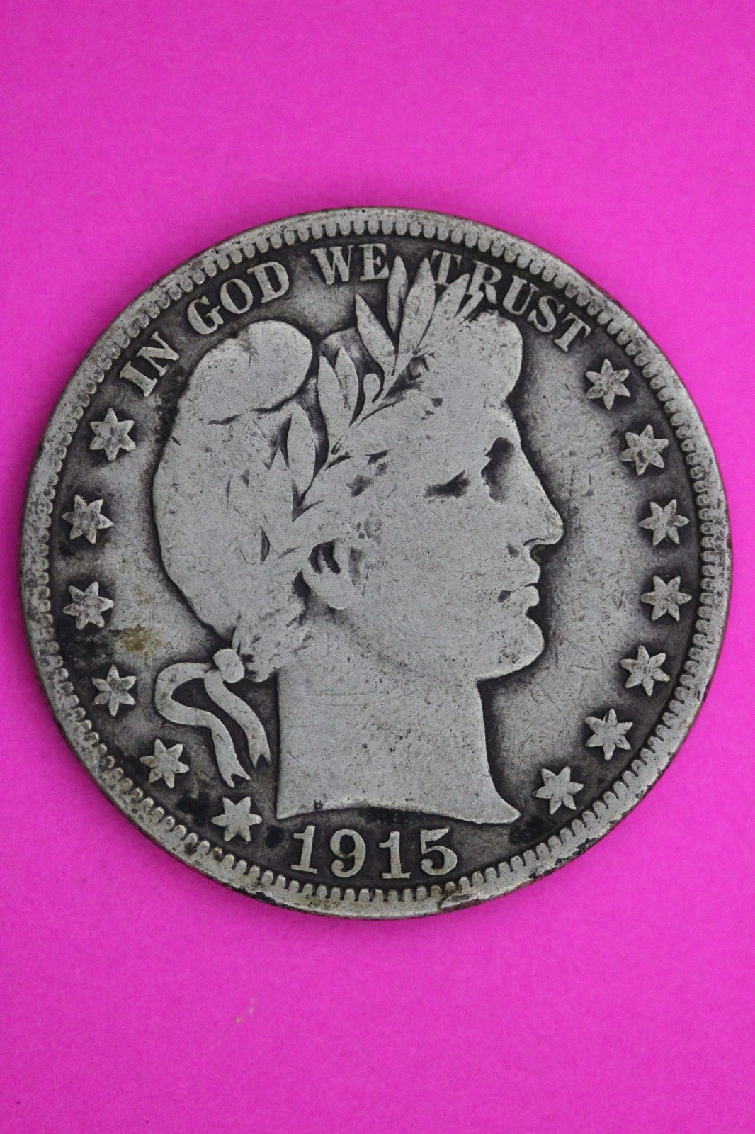 1915 P Barber Liberty Silver Half Dollar Guaranteed Authentic Genuine Coin 2322