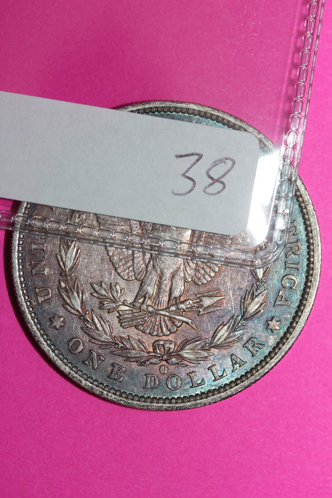 Rainbow Toned 1879 O Morgan Lady Liberty Silver Dollar Higher Grade Coin 38