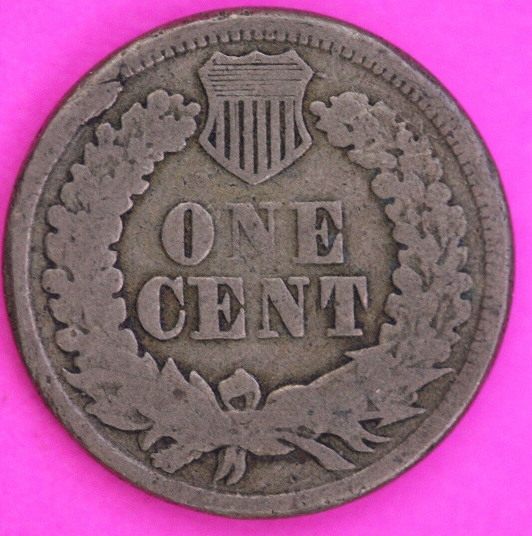 1864 Odd Rim Copper Nickel Indian Head Cent Penny Type Exact Coin Shown 340