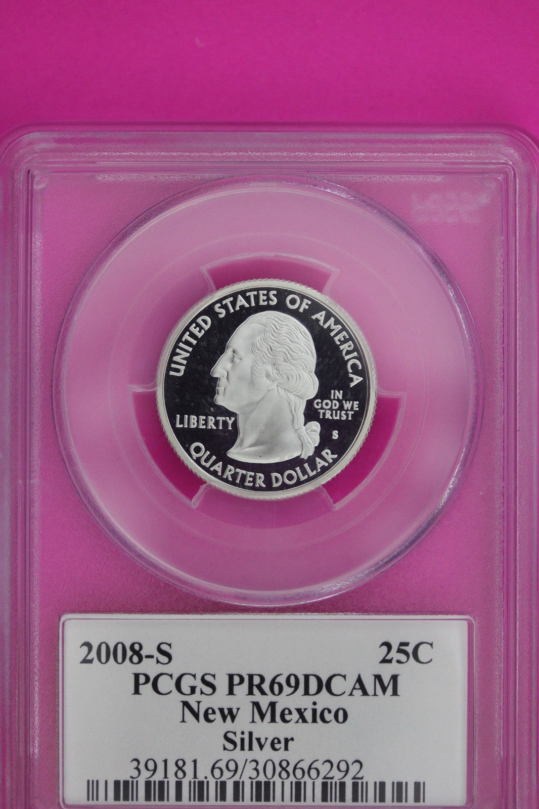 2008 S PF 69 New Mexico Silver State Quarter PCGS Certified Authentic Slab 243