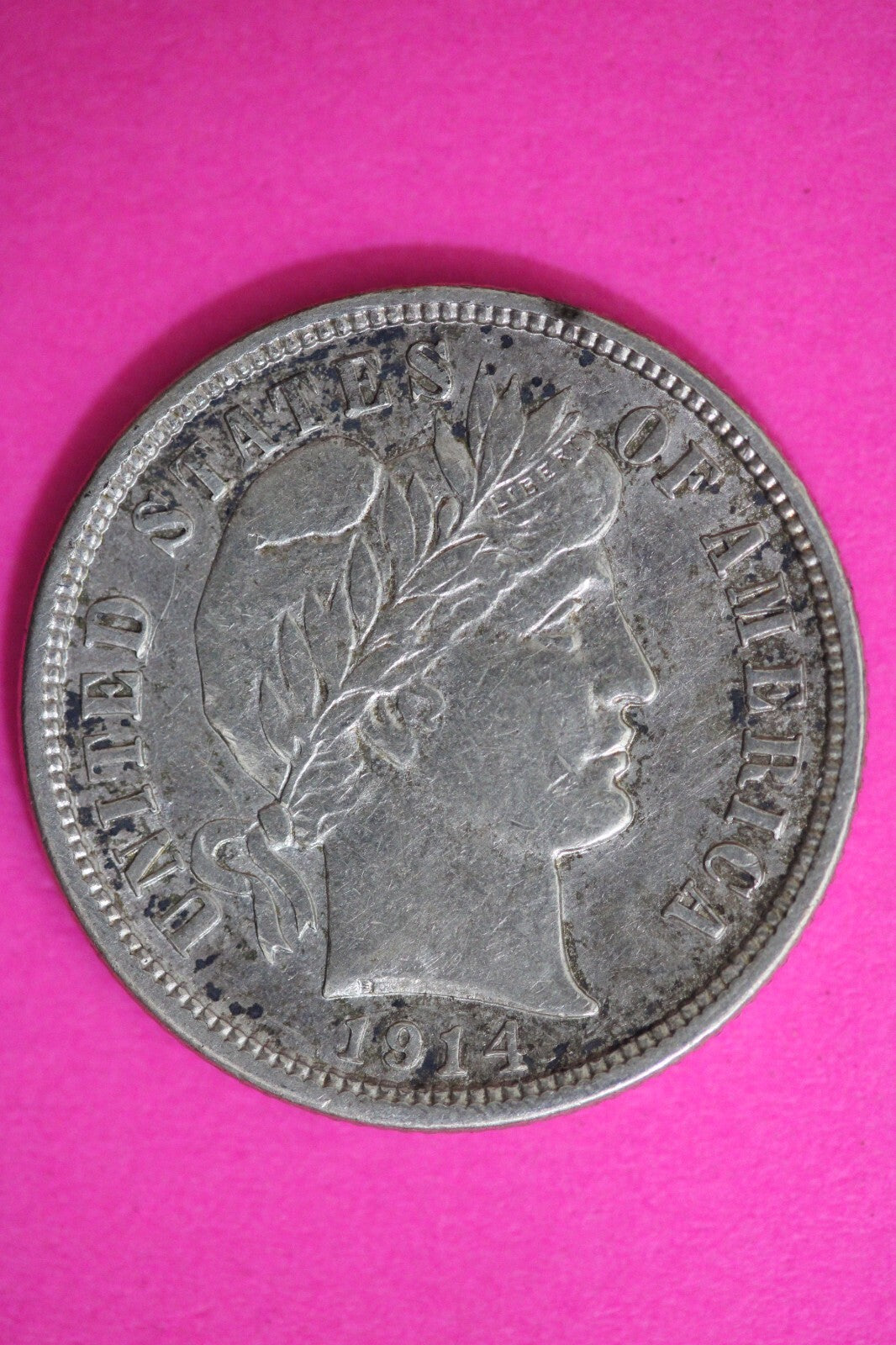 High Grade 1914 D Barber Liberty Dime Semi Key Date Silver Coin Denver Mint 95