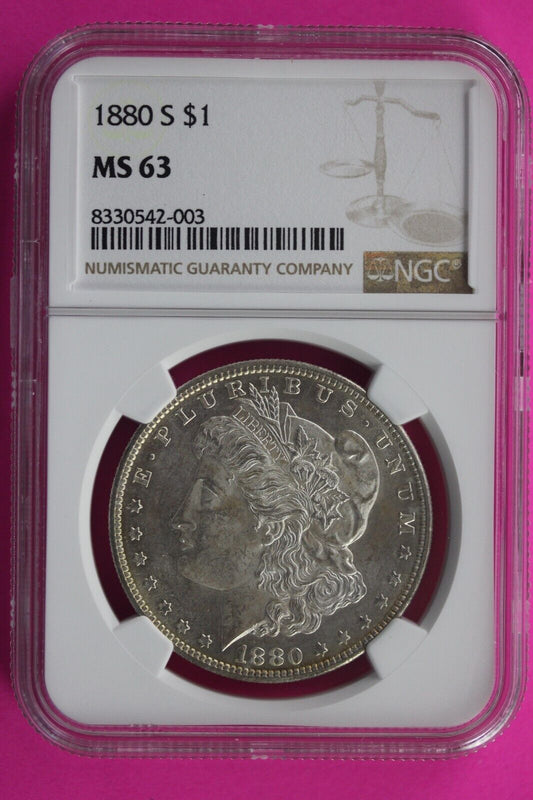 1880 S MS 63 Liberty Morgan Silver Dollar NGC Certified Graded Authentic Slab 13