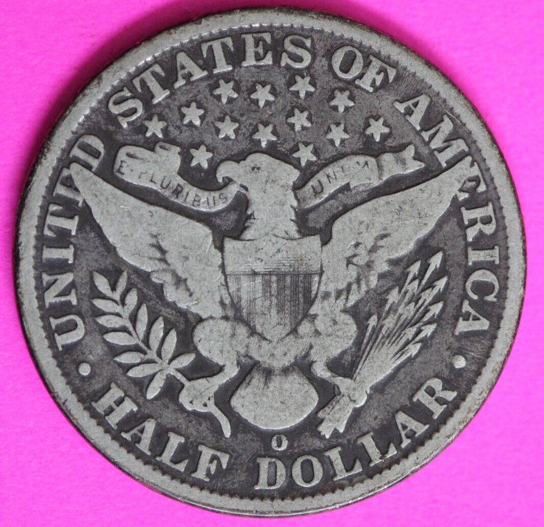 1909 O Barber Liberty Half Dollar Silver Semi Key Date Coin New Orleans Mint 48