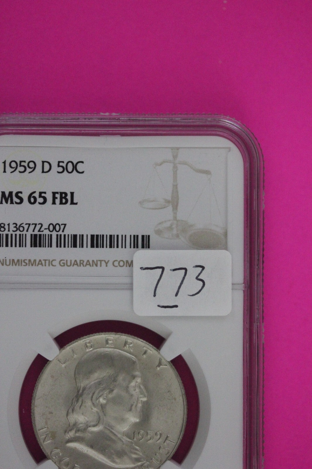 Full Bell Lines 1959 D MS 65 FBL Ben Franklin Half Dollar Silver Coin NGC 773