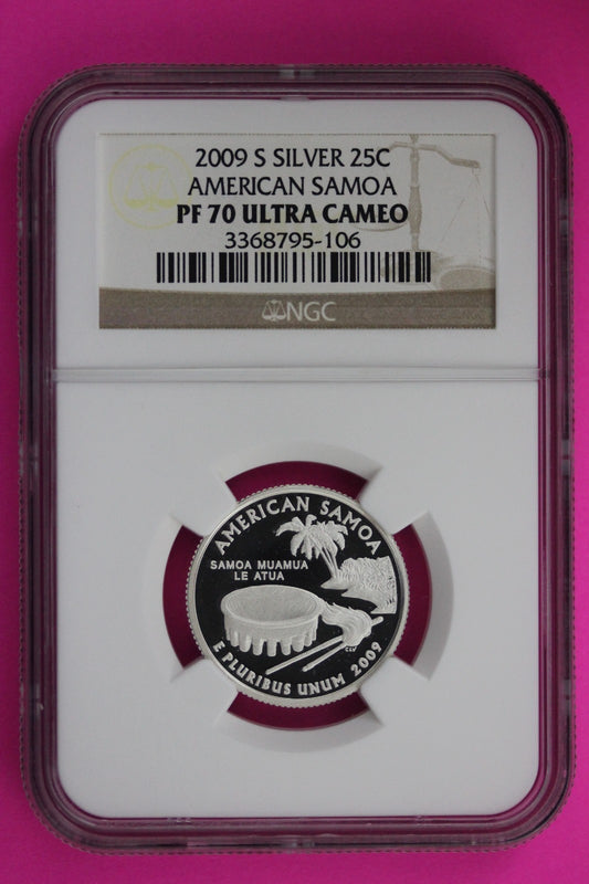 2009 S PF 70 American Samoa Silver State Quarter NGC Certified Graded Slab 471