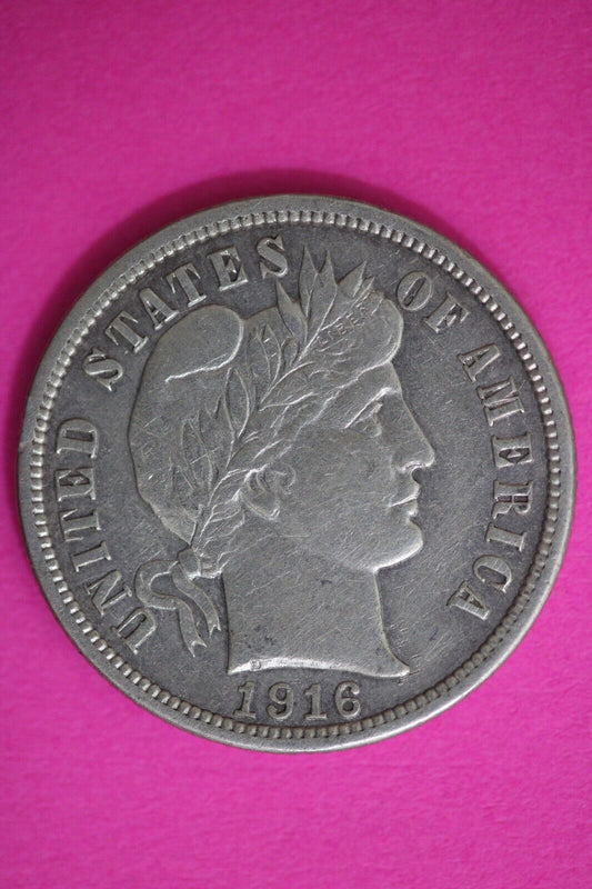 High Grade 1916 P Barber Liberty Dime Scarce Semi Key Date Silver Coin 84