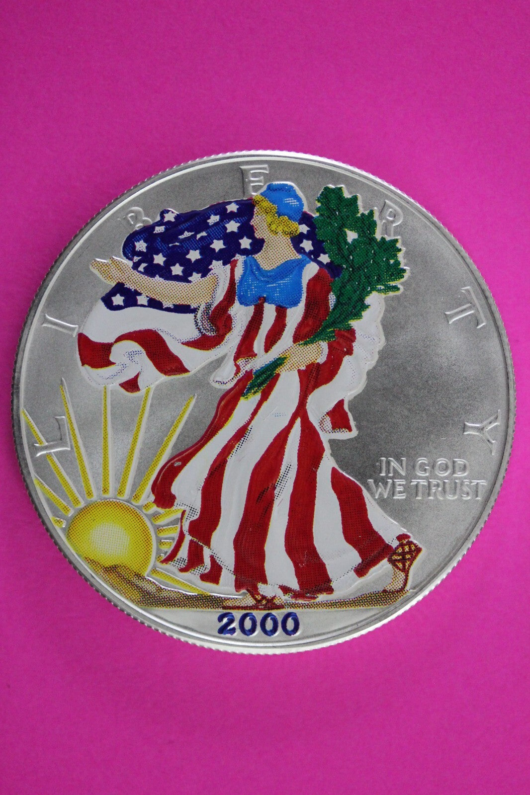 Colorized 2000 American Silver Eagle 1 Ounce .999 Fine Exact Coin Shown N0513