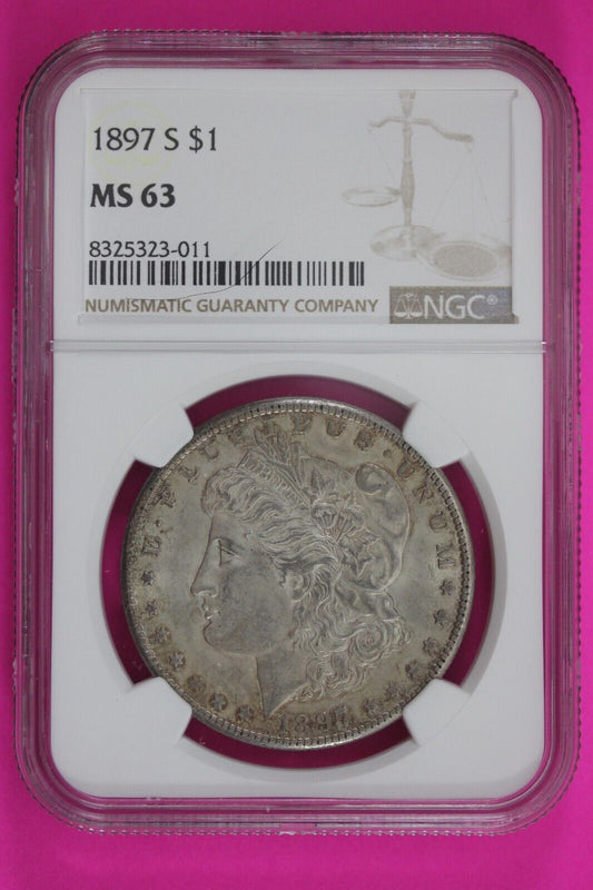 1897 S MS 63 Liberty Morgan Silver Dollar NGC Certified Graded Slab 267