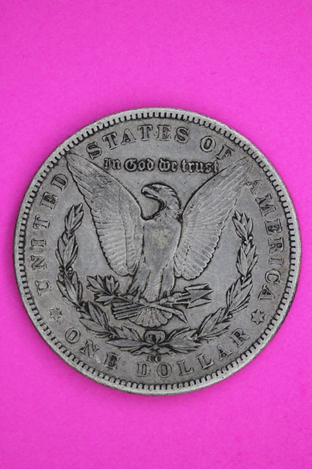 1890 CC Rim Ding Morgan Lady Liberty Silver Dollar Guaranteed Authentic 2222