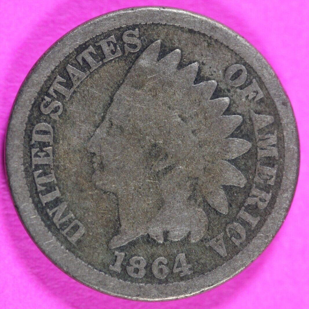 1864 Copper Nickel Indian Head Cent Penny Type Coin Exact Coin Pictured 109