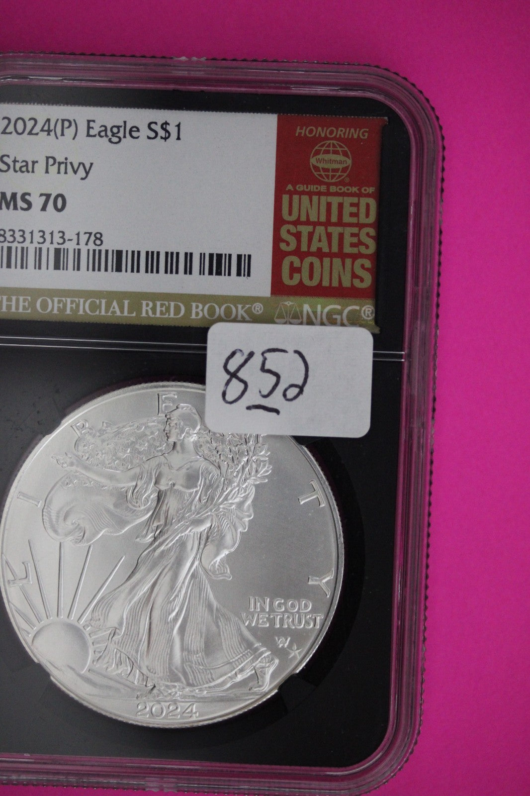 Star Privy 2024  (P) MS 70 Redbook Label Silver Eagle Coin NGC Graded Slab 852