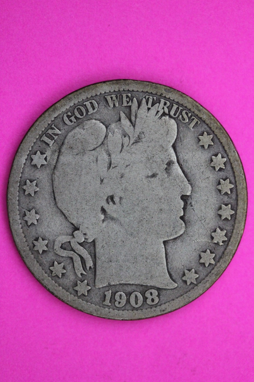 1908 S Barber Liberty Half Dollar Silver Coin Scarce Semi Key Date Genuine 0416N