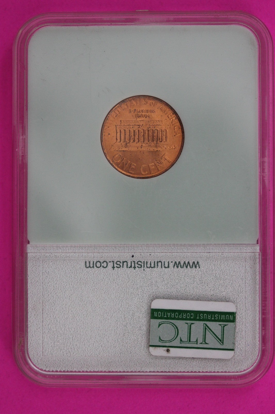 Hi Grade 1995 P Double Die Obverse Red Abraham Lincoln Memorial Cent Slab 1362