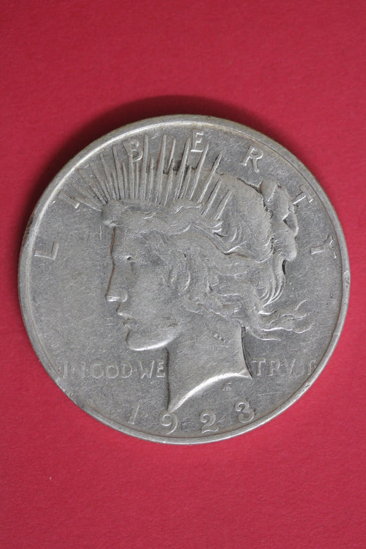 1923 D Curved Clip Liberty Peace Silver Dollar Exact Coin Shown OCE 5123
