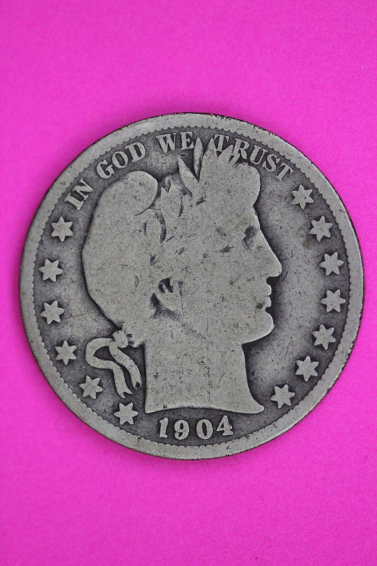 1904 O Barber Liberty Half Dollar Silver Coin Guaranteed Authentic Genuine 1495