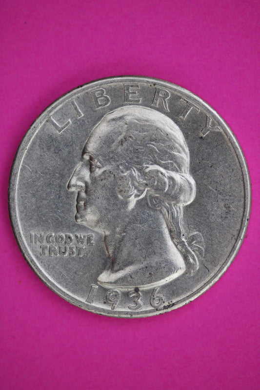 High Grade 1936 S George Washington Silver Quarter Guaranteed Genuine Coin 2611