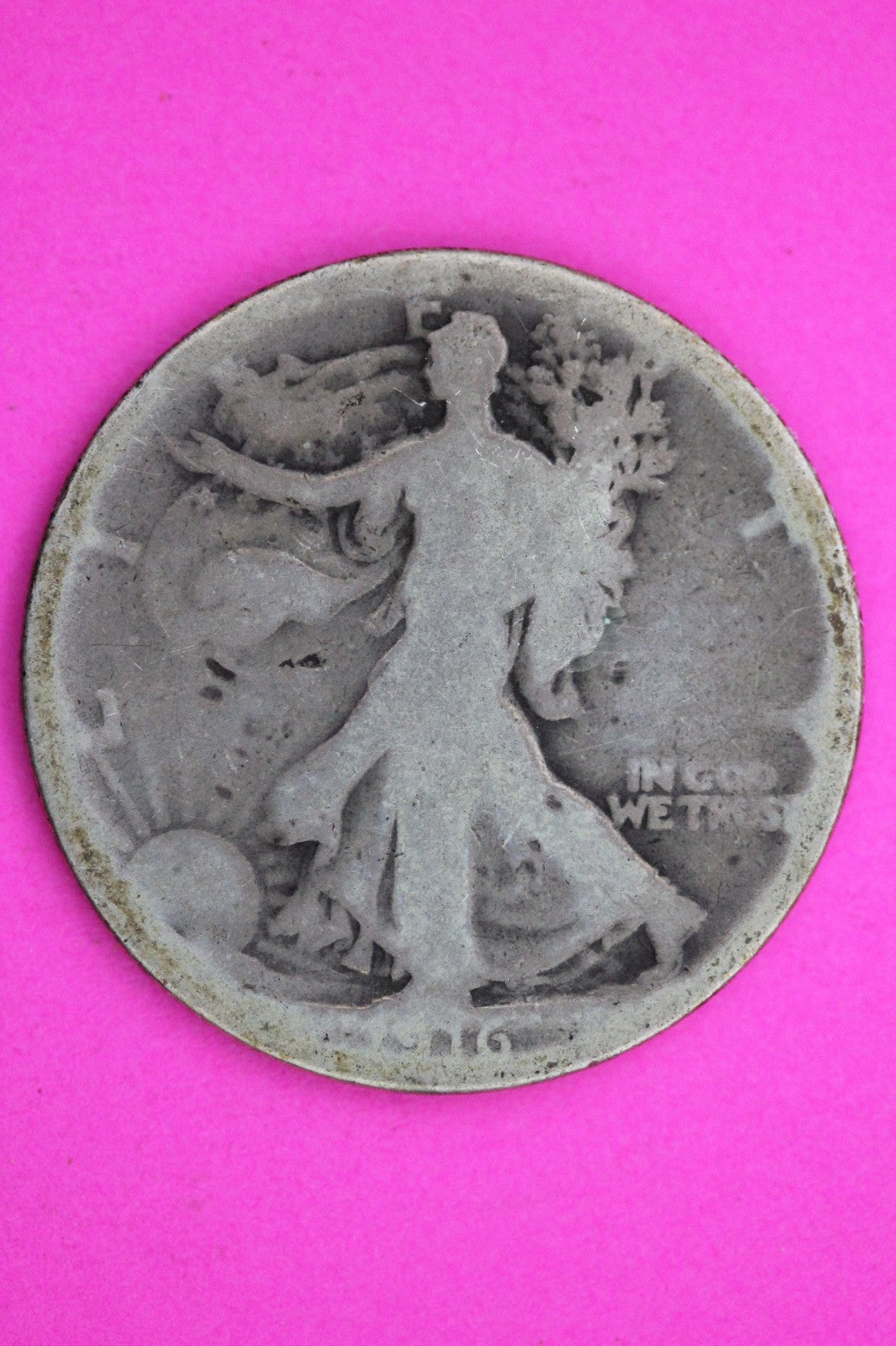1916 P Walking Liberty Silver Half Dollar Guaranteed Authentic Genuine Coin 2312
