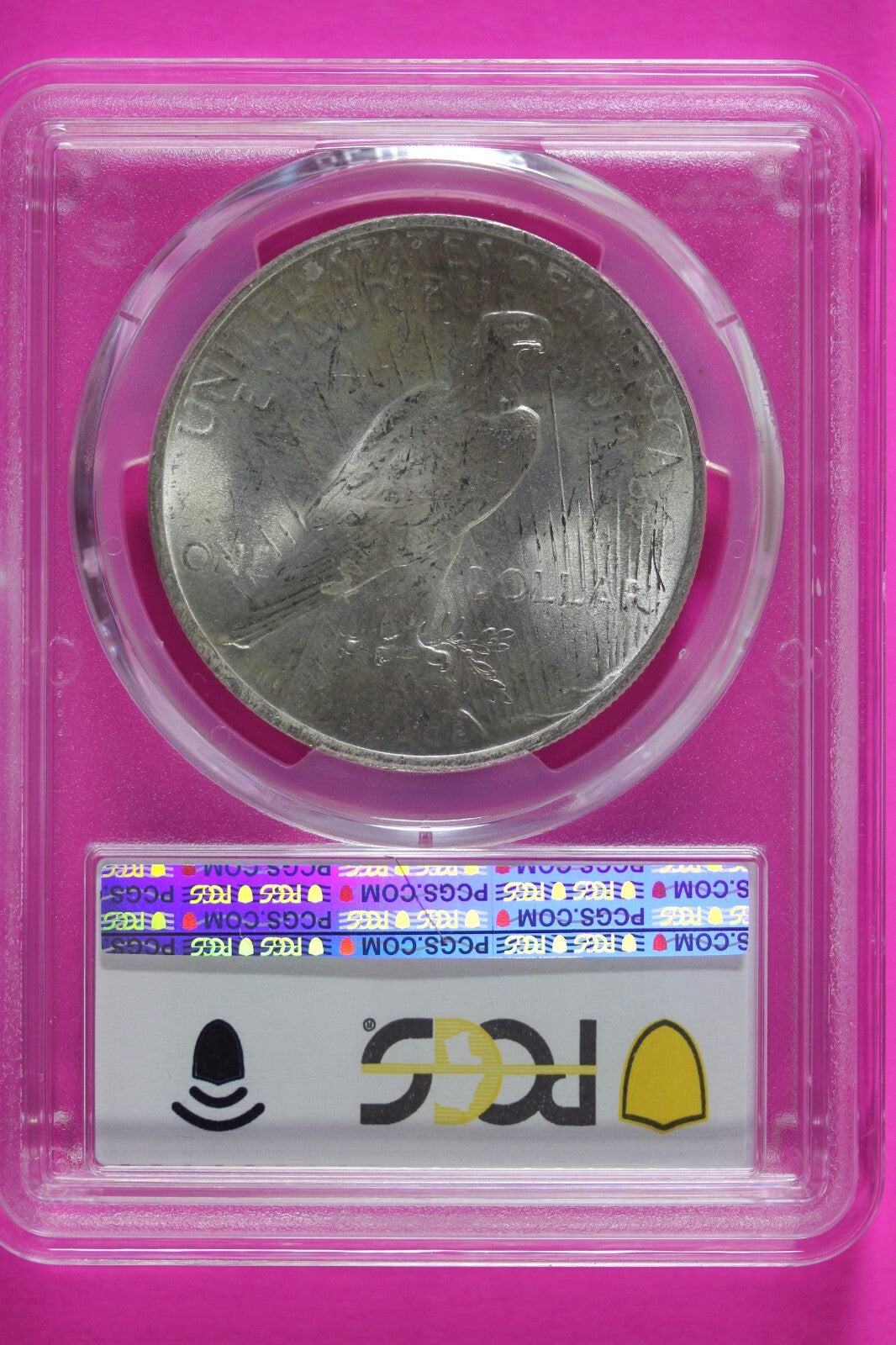 Toned 1923 P MS 63 Peace Silver Dollar PCGS Graded Certified Authentic Slab 925
