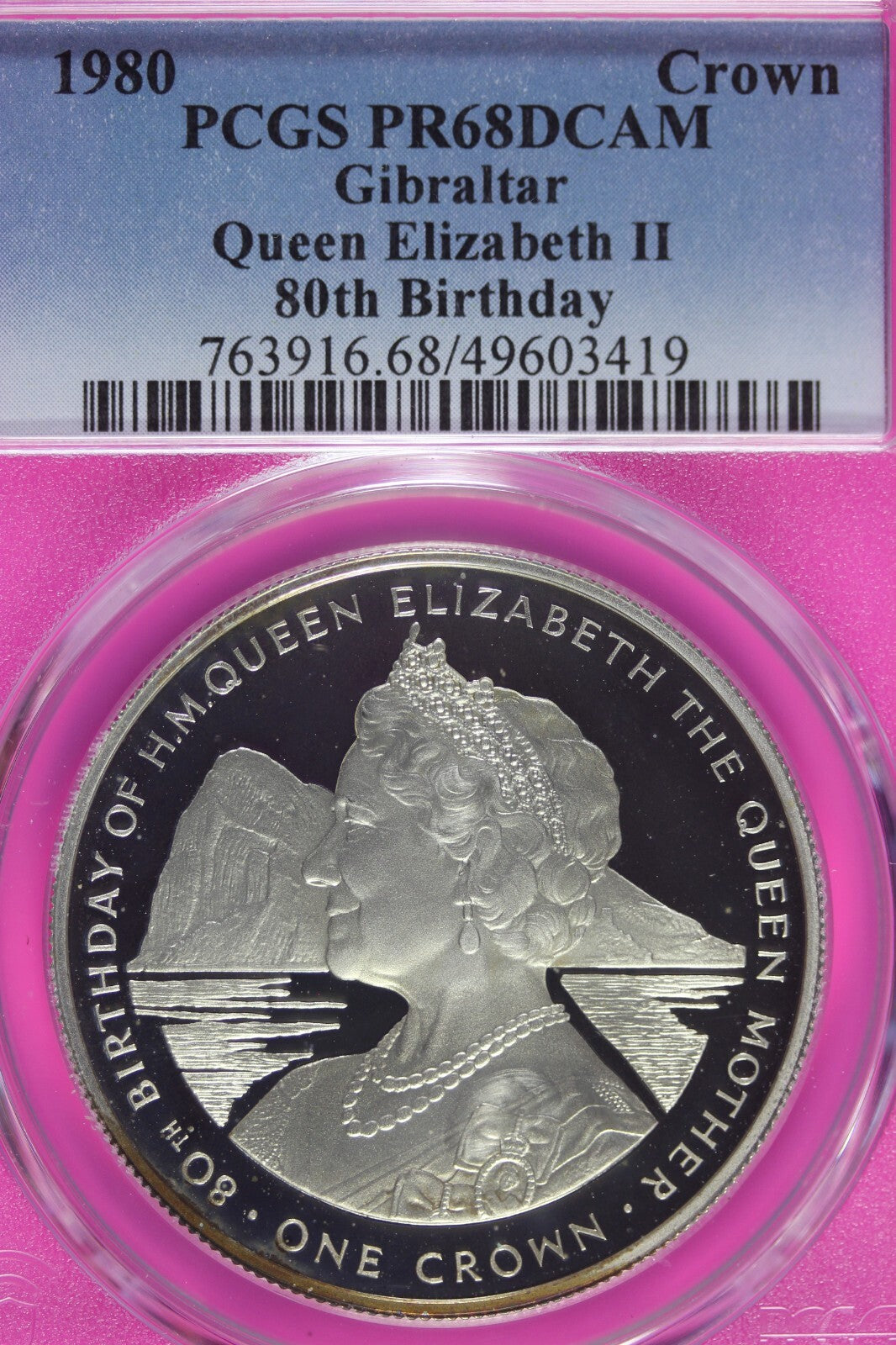 Toned 1980 PR 68 DCAM Crown Gibraltar  PCGS Queen Elizabeth 80th Birthday 550