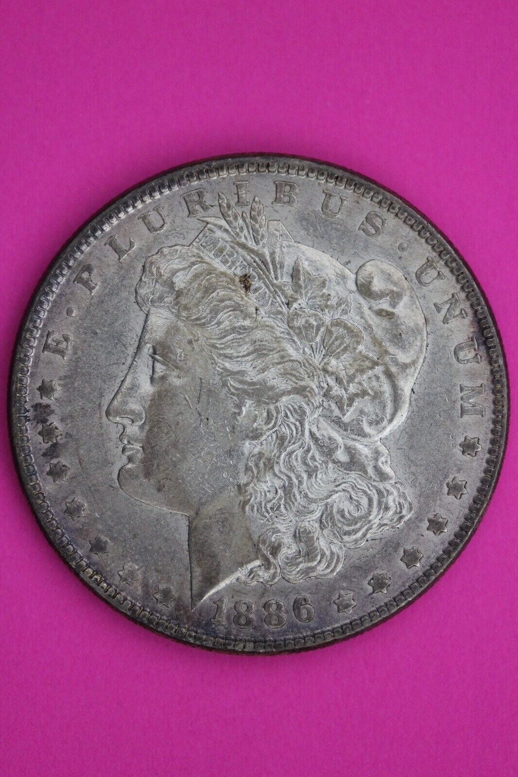 Rainbow Toned 1886 P Liberty Morgan Silver Dollar Coin Guaranteed Authentic 106N