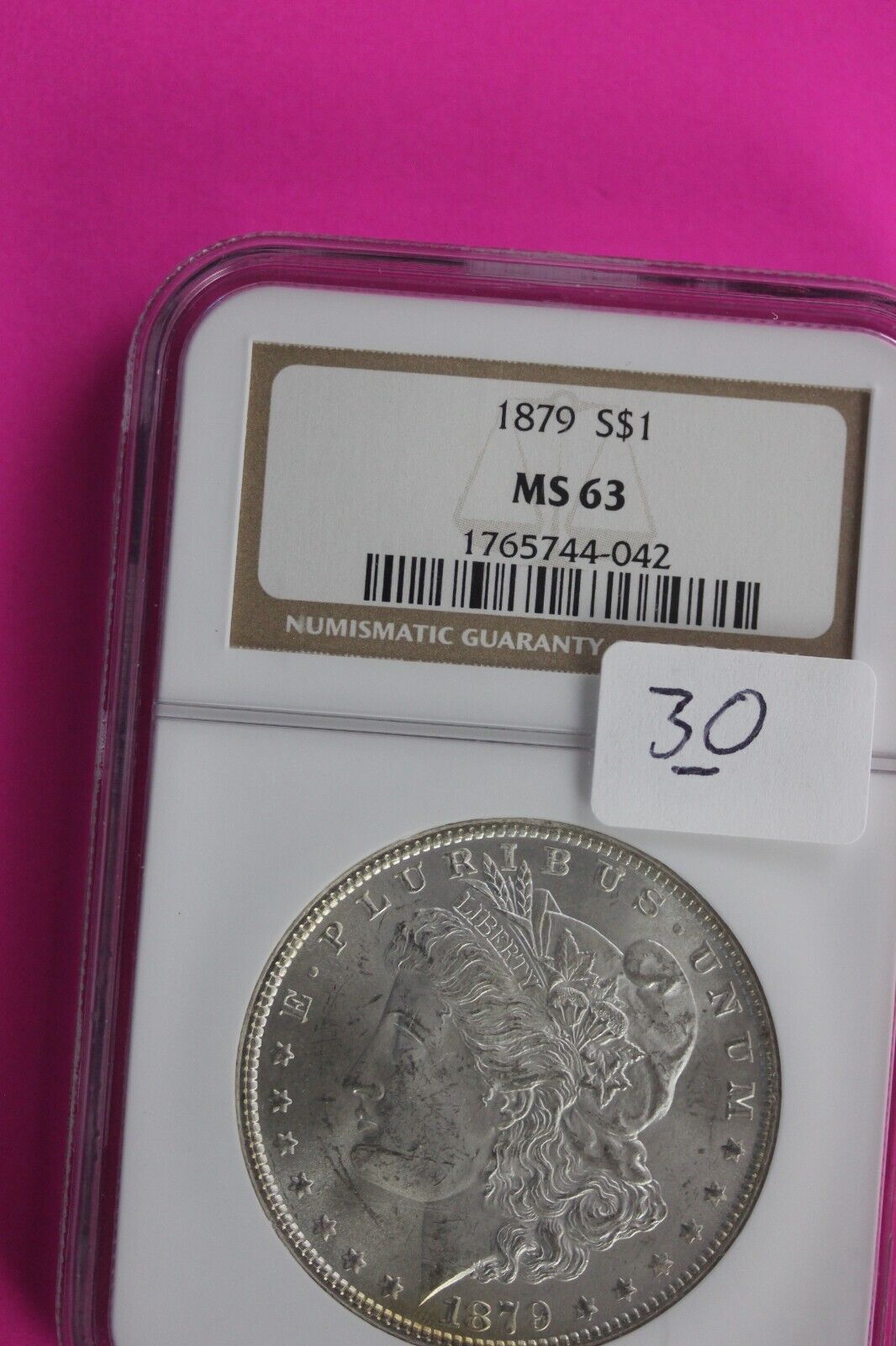 1879 P MS 63 Liberty Morgan Silver Dollar NGC Certified Graded Authentic Slab 30
