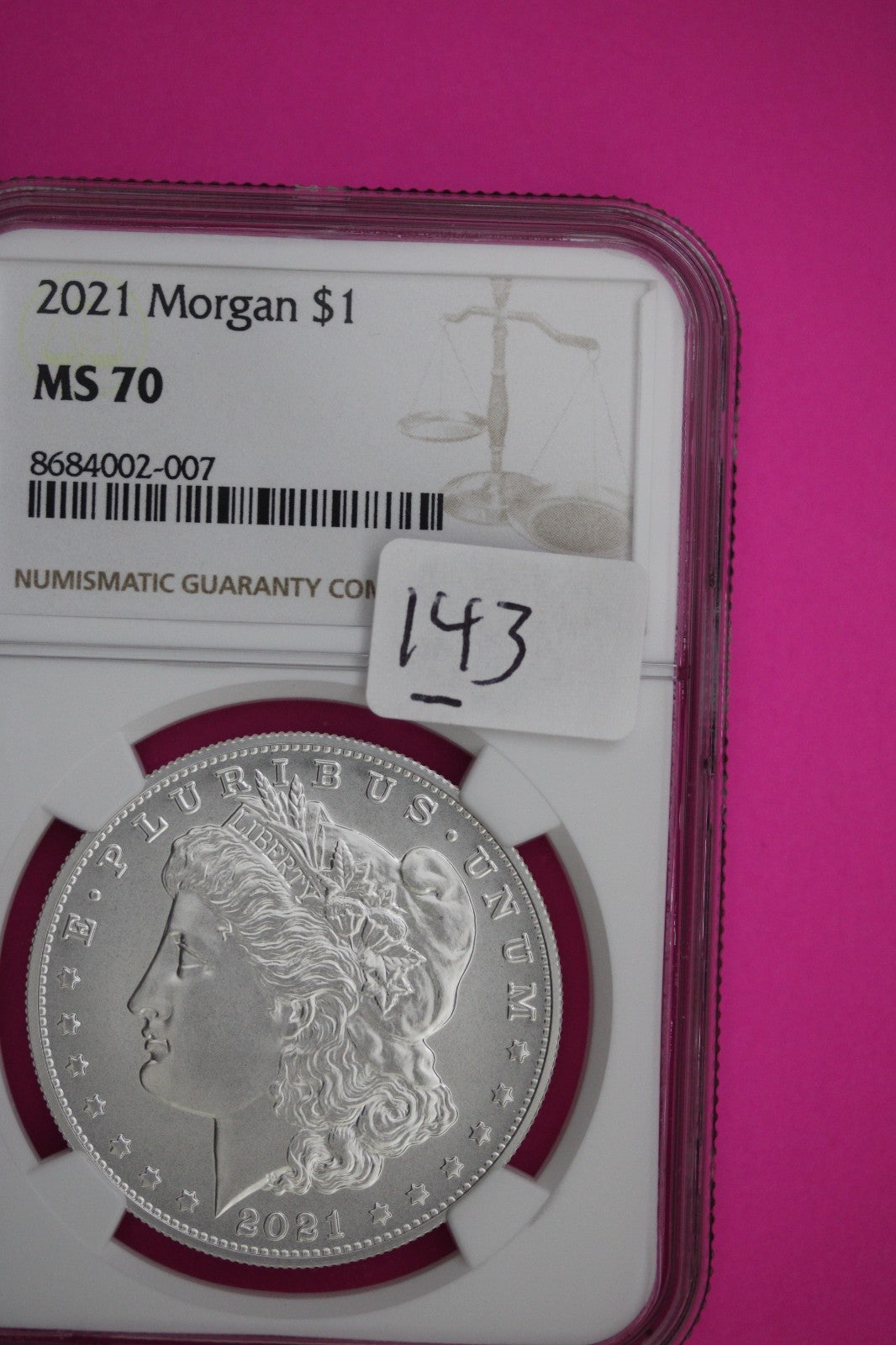 2021 P MS 70 Morgan Silver Dollar NGC Authentic Certified Graded Coin  Slab 143