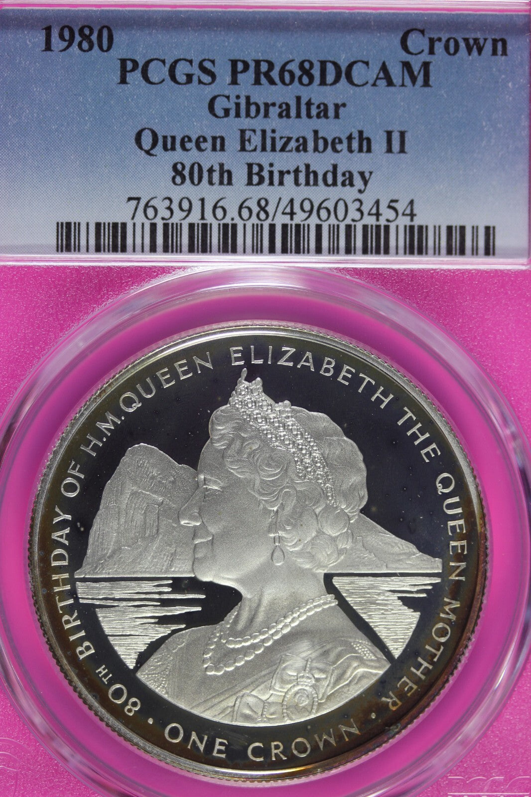Toned 1980 PR 68 DCAM Crown Gibraltar  PCGS Queen Elizabeth 80th Birthday 491