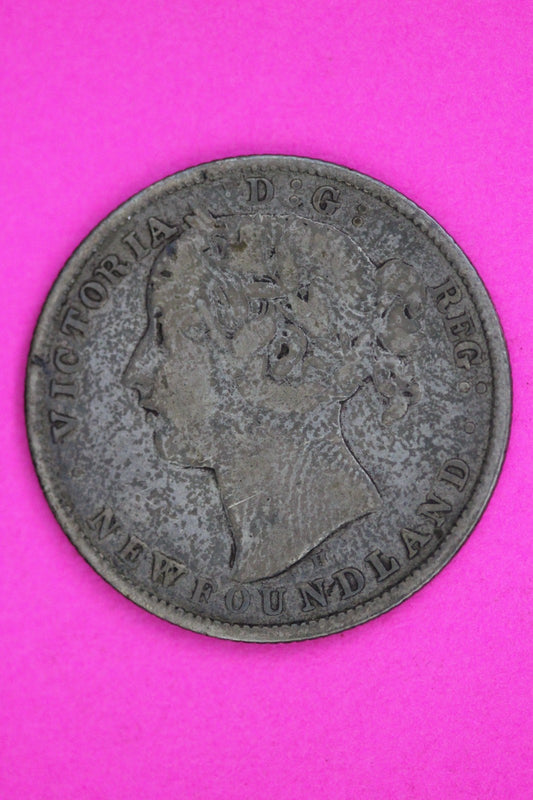 1872 Newfoundland Canada 20 TWENTY Cent Silver Coin Guaranteed Authentic 2243
