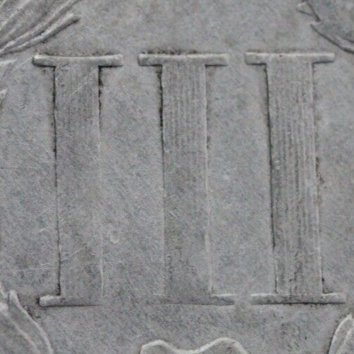 1867 Three 3 Cent Nickel Scarce Semi Key Date Type Coin Philadelphia Mint 164